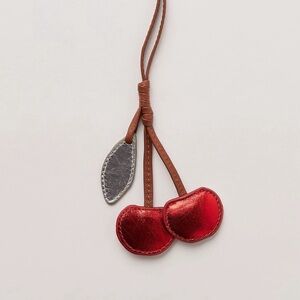 Free People Leather Red Cherry Bag Charm